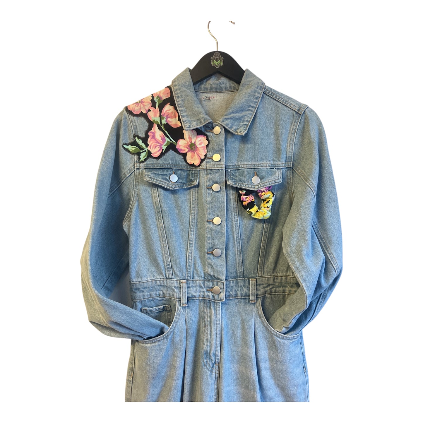 Cut & Sew Custom Frida Kahlo Jean Jumpsuit