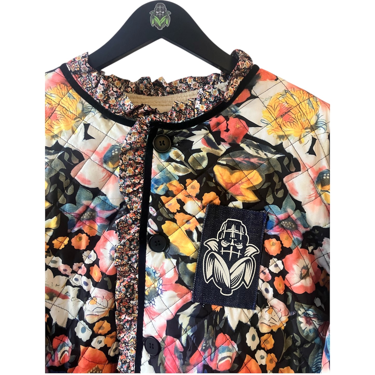 Cut & Sew Frida Kahlo Vintage Quilted Jacket