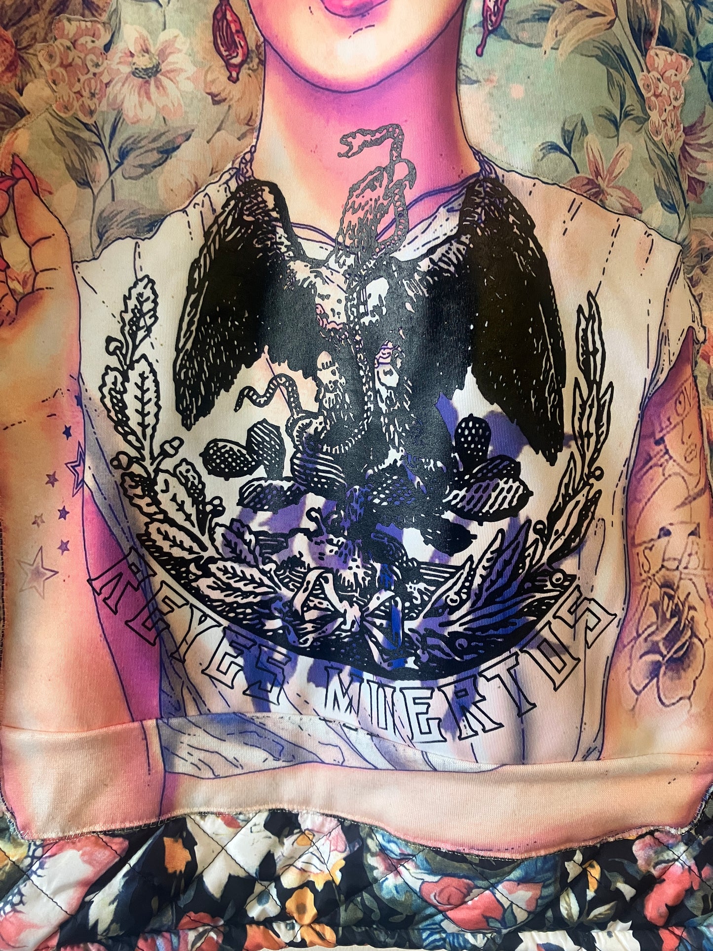 Cut & Sew Frida Kahlo Vintage Quilted Jacket