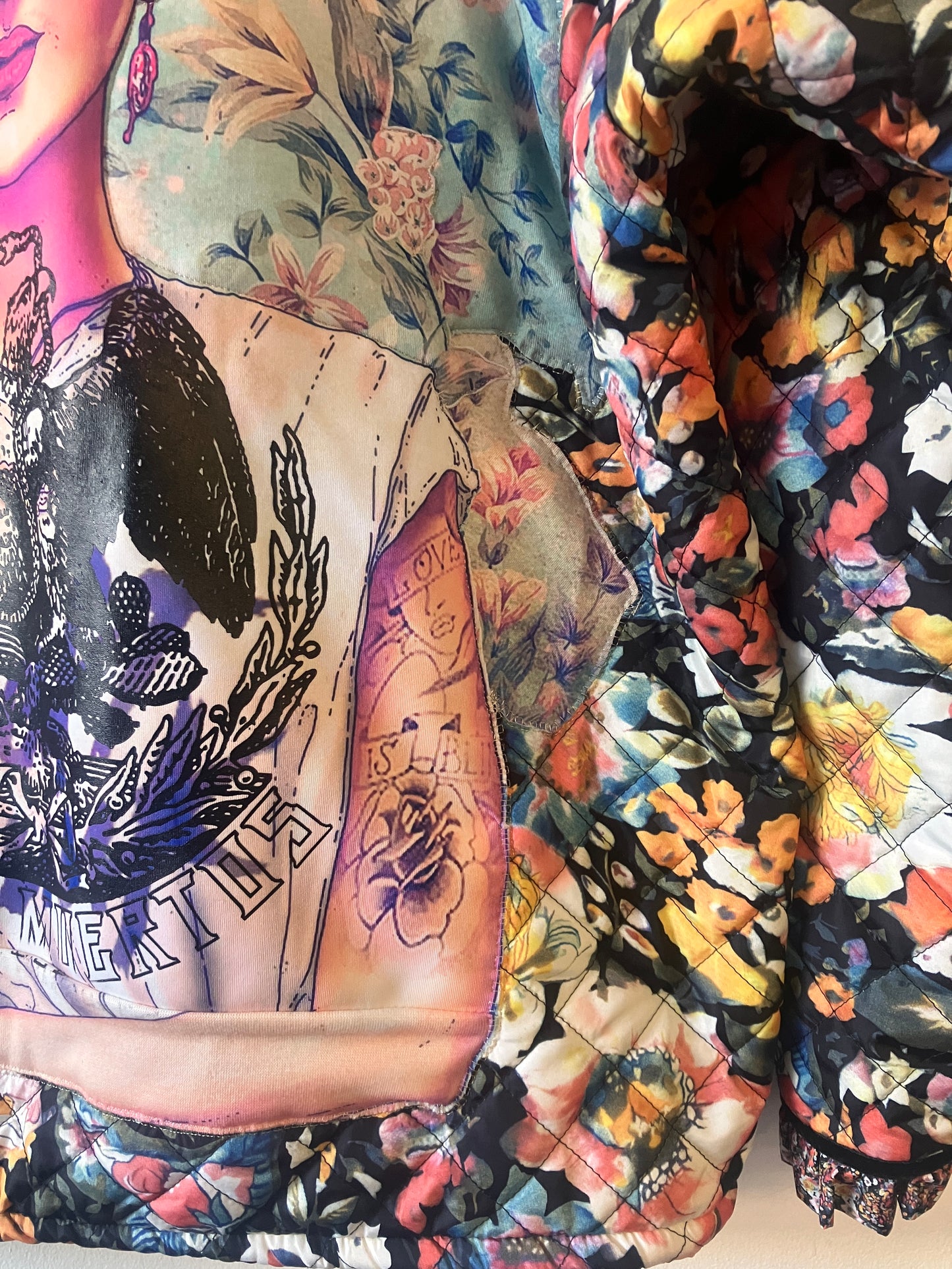 Cut & Sew Frida Kahlo Vintage Quilted Jacket