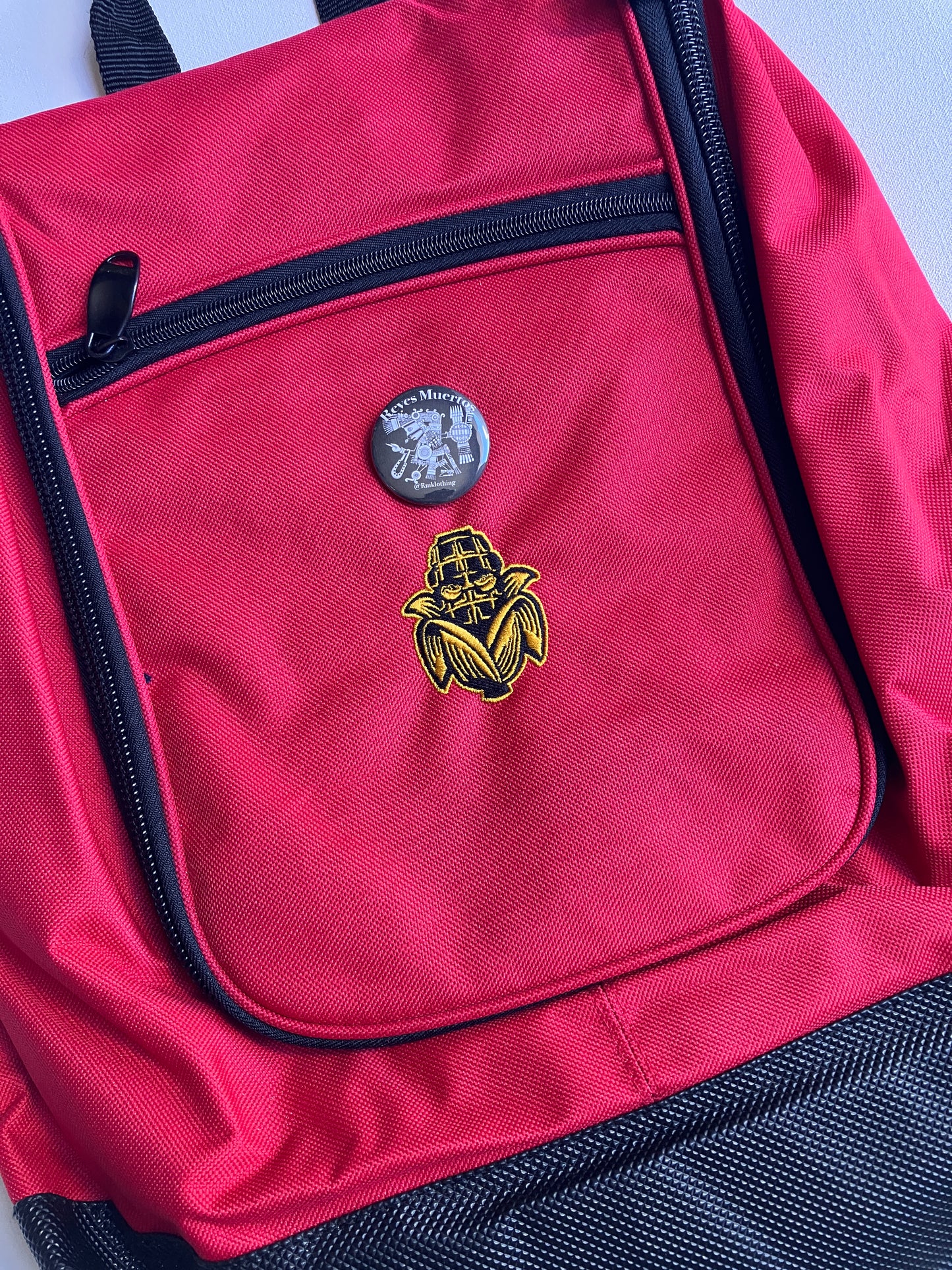 Backpack with Embroidered Corn